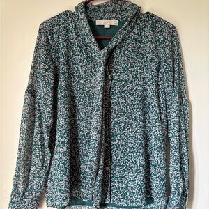 LOFT - Teal Floral Blouse